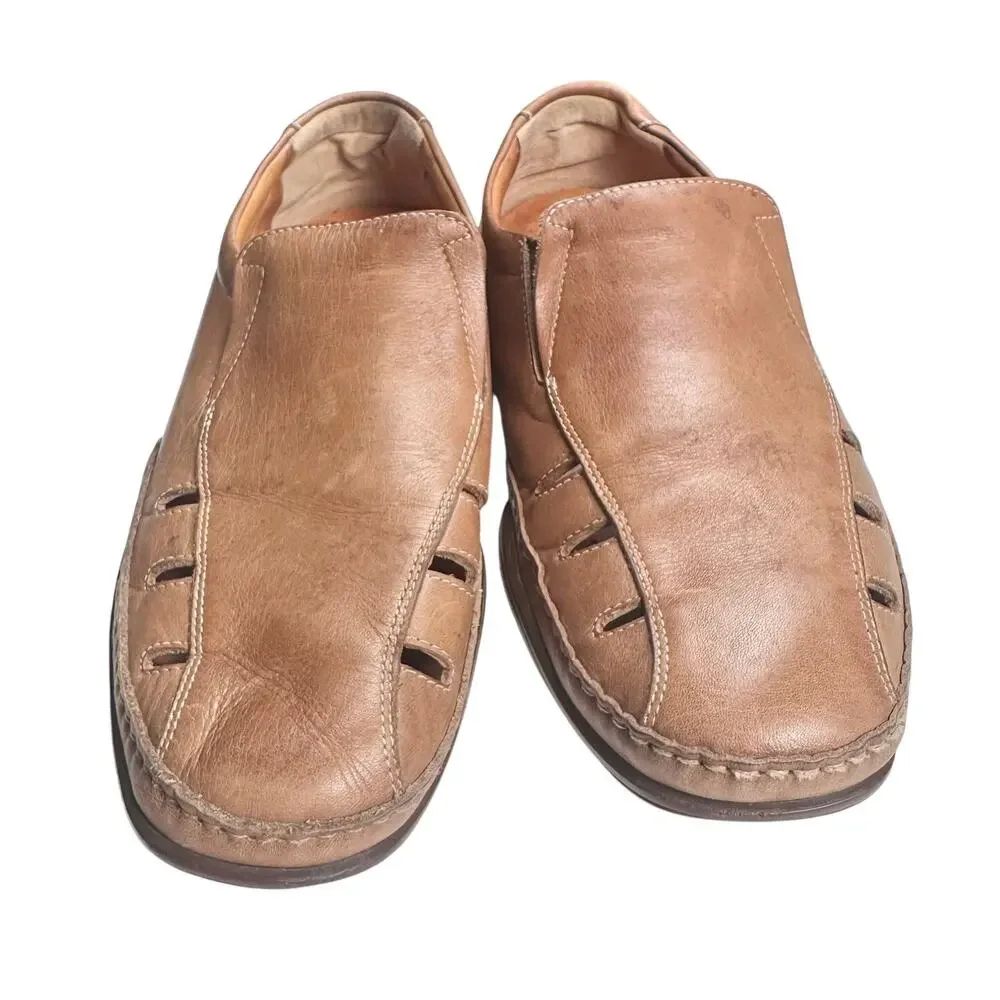 Mephisto | Men | Cool-Air Whiskey Brown Genuine Leather Slip-On Loafers | 11.5
